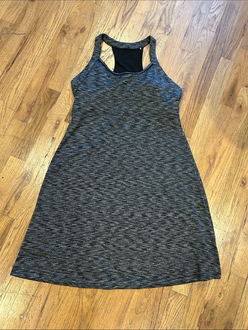MPG Heathered Black & Gray Racerback Mini Dress